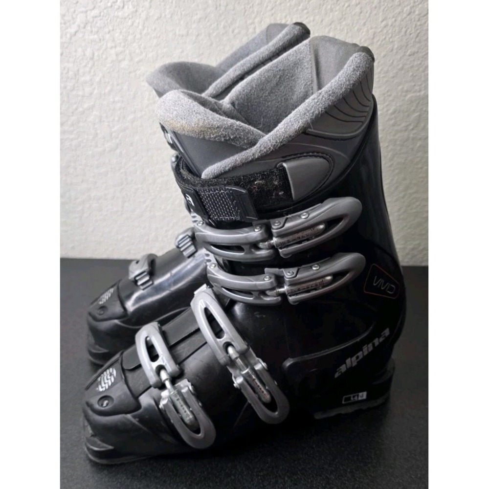 Alpina L4D Vivid Women 7 All Mountain Ski Boot Black Silver Buckle Snow